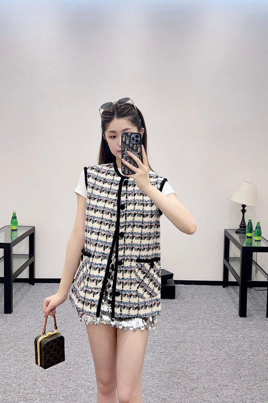 ♥2025 new product Sequined vest