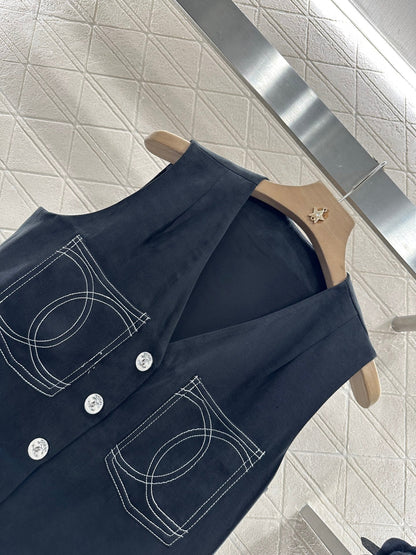 2025 new product Double C vest shorts set