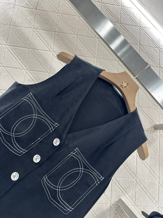 2025 new product Double C vest shorts set