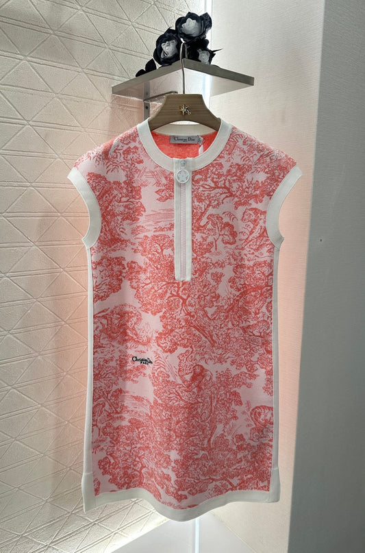 2024 new product Knitted jacquard vest dress