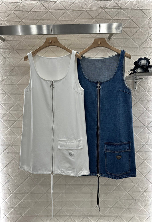 2025 new product Denim vest dress