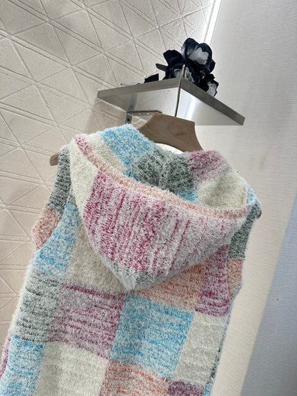 2025 new product Hooded knitted vest
