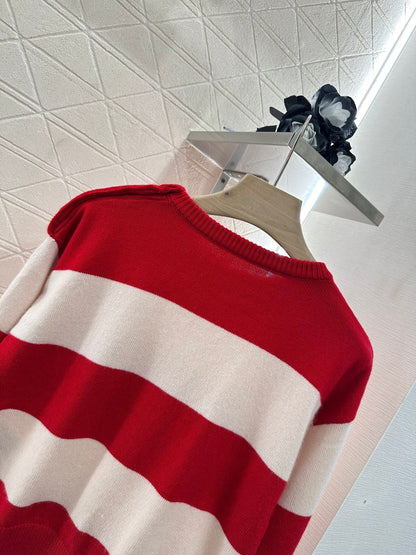 new product Striped crew neck sweater