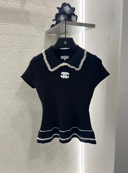 25 new product Hollow knitted short sleeves