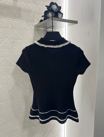 25 new product Hollow knitted short sleeves