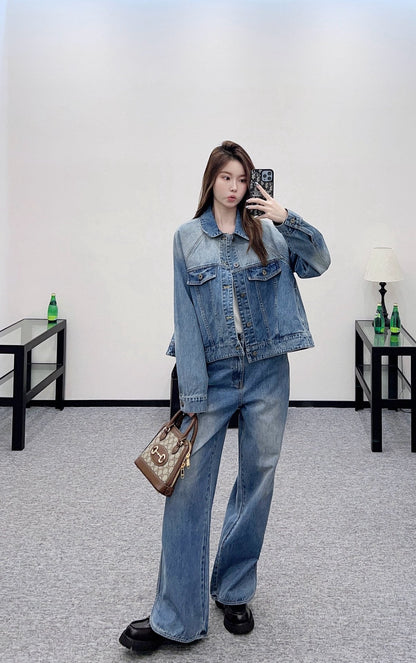 25 new products Denim jacket and trousers set