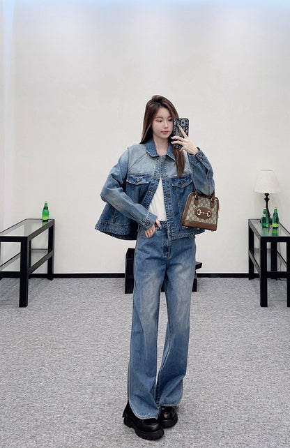 25 new products Denim jacket and trousers set