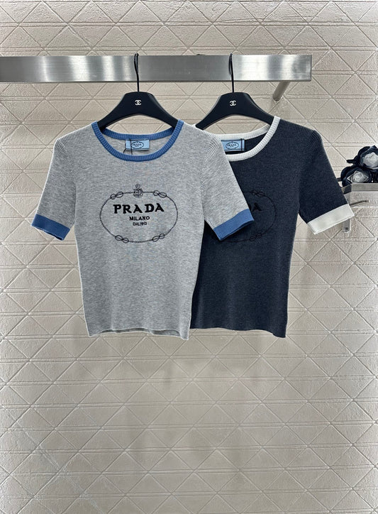 25 new product Embroidered knitted short sleeves