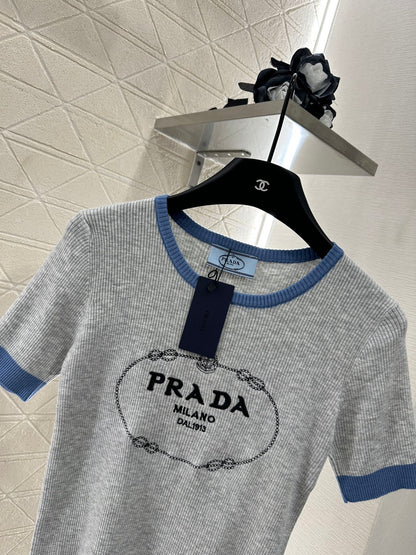 25 new product Embroidered knitted short sleeves