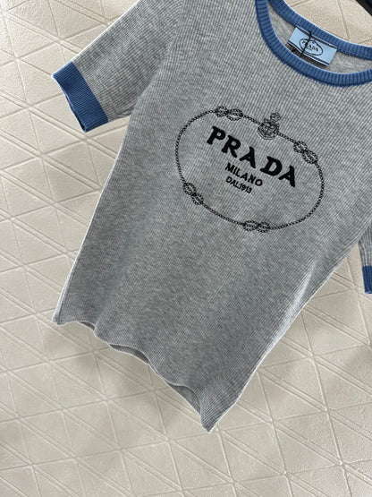 25 new product Embroidered knitted short sleeves