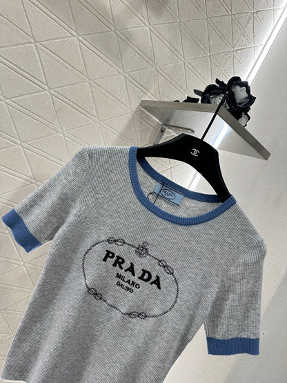 25 new product Embroidered knitted short sleeves