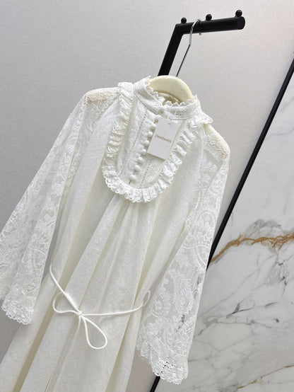 25ss lace linen dress