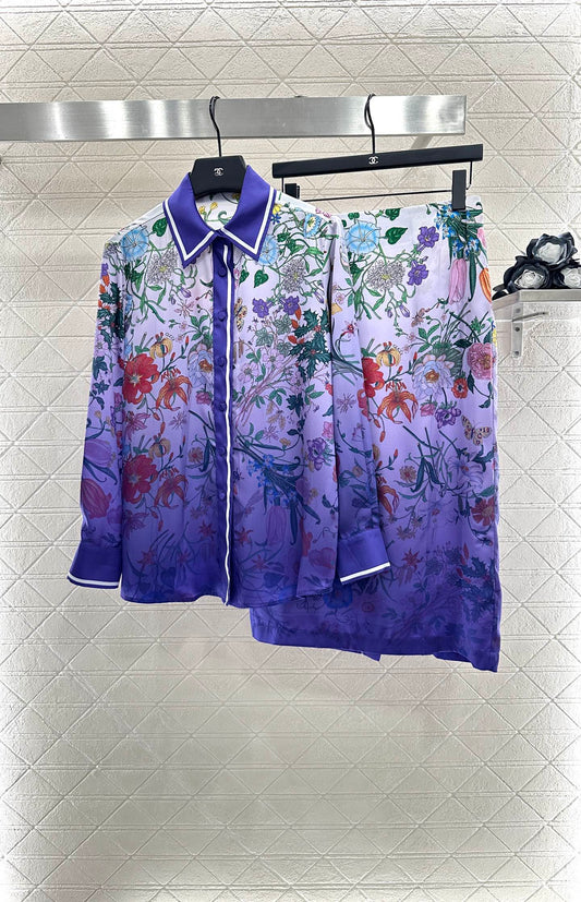 25 New Work Long-sleeved shirt and skirt set