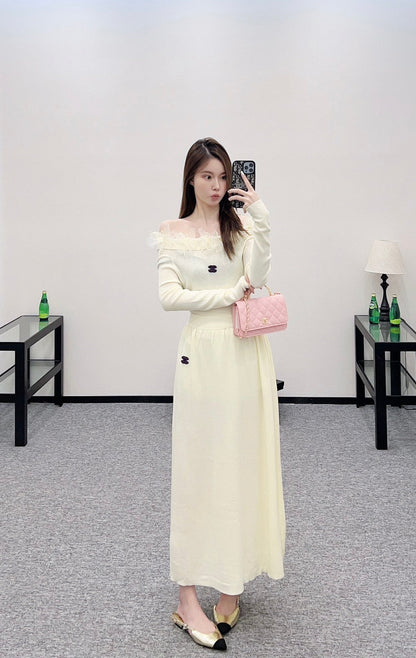 25 New Arrival Knitted Long-Sleeved Skirt Set