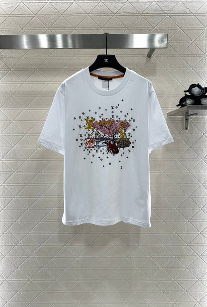 25 New Arrivals Round-Neck Embroidered Short Sleeves