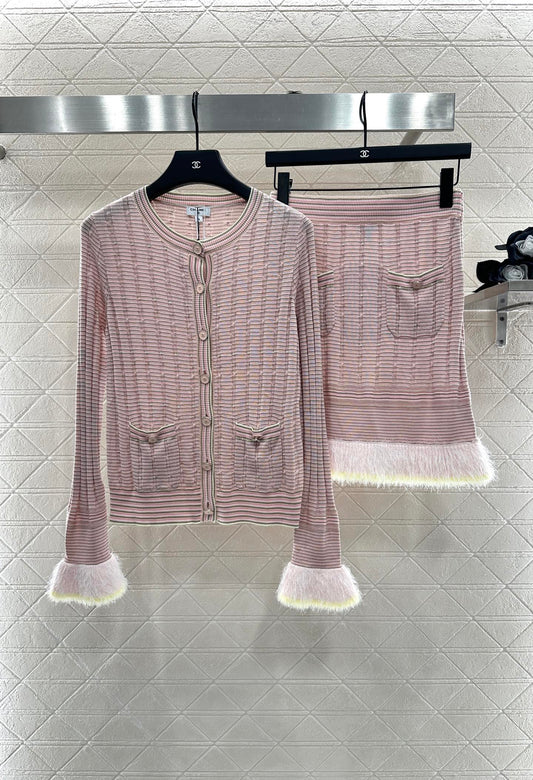 25 New Arrival Knitted Skirt Long-Sleeved Set