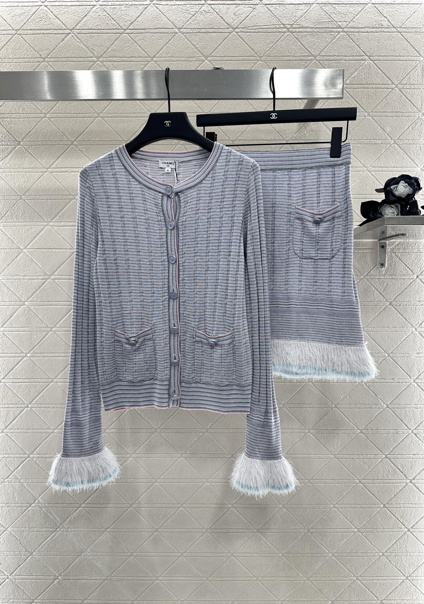 25 New Arrival Knitted Skirt Long-Sleeved Set