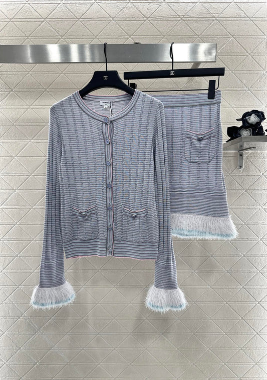 25 New Arrival Knitted Skirt Long-Sleeved Set