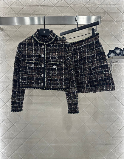 25 New Arrival Woven Jacket and Skirt Set