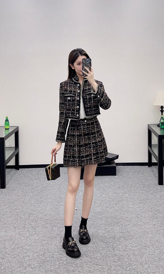 25 New Arrival Woven Jacket and Skirt Set