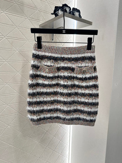 25 New Arrival Knitted Cardigan and Skirt Set