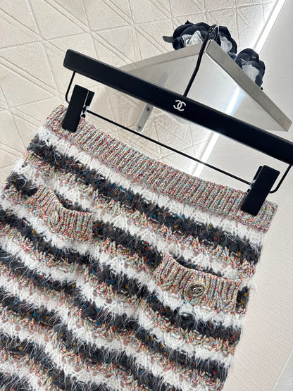 25 New Arrival Knitted Cardigan and Skirt Set