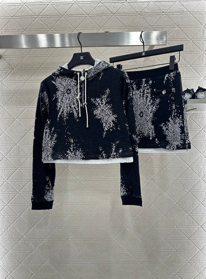 25 New Arrival Hooded Sweatshirt and Skirt Set