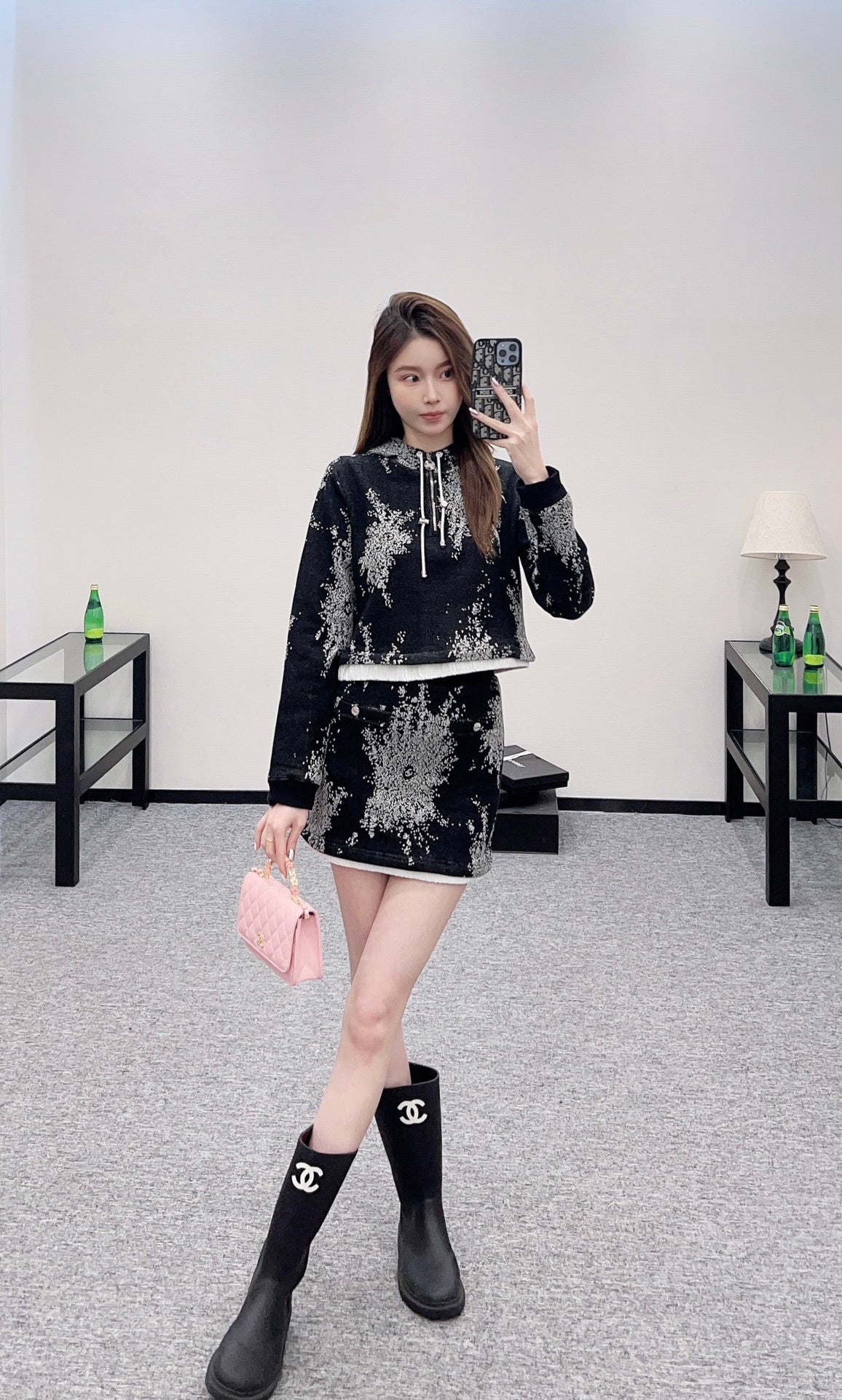 25 New Arrival Hooded Sweatshirt and Skirt Set
