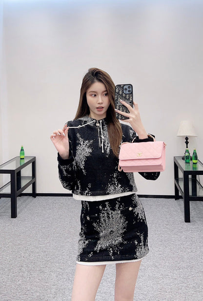 25 New Arrival Hooded Sweatshirt and Skirt Set