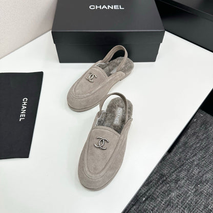 25 Casual suede slippers with fleece lining（KHAKI/BLACK/BROWN/BEIGI）