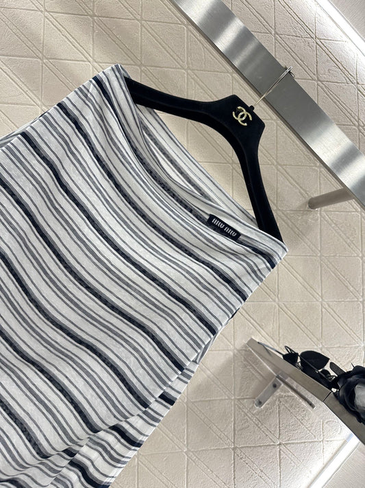 25fw Loose striped two-piece set