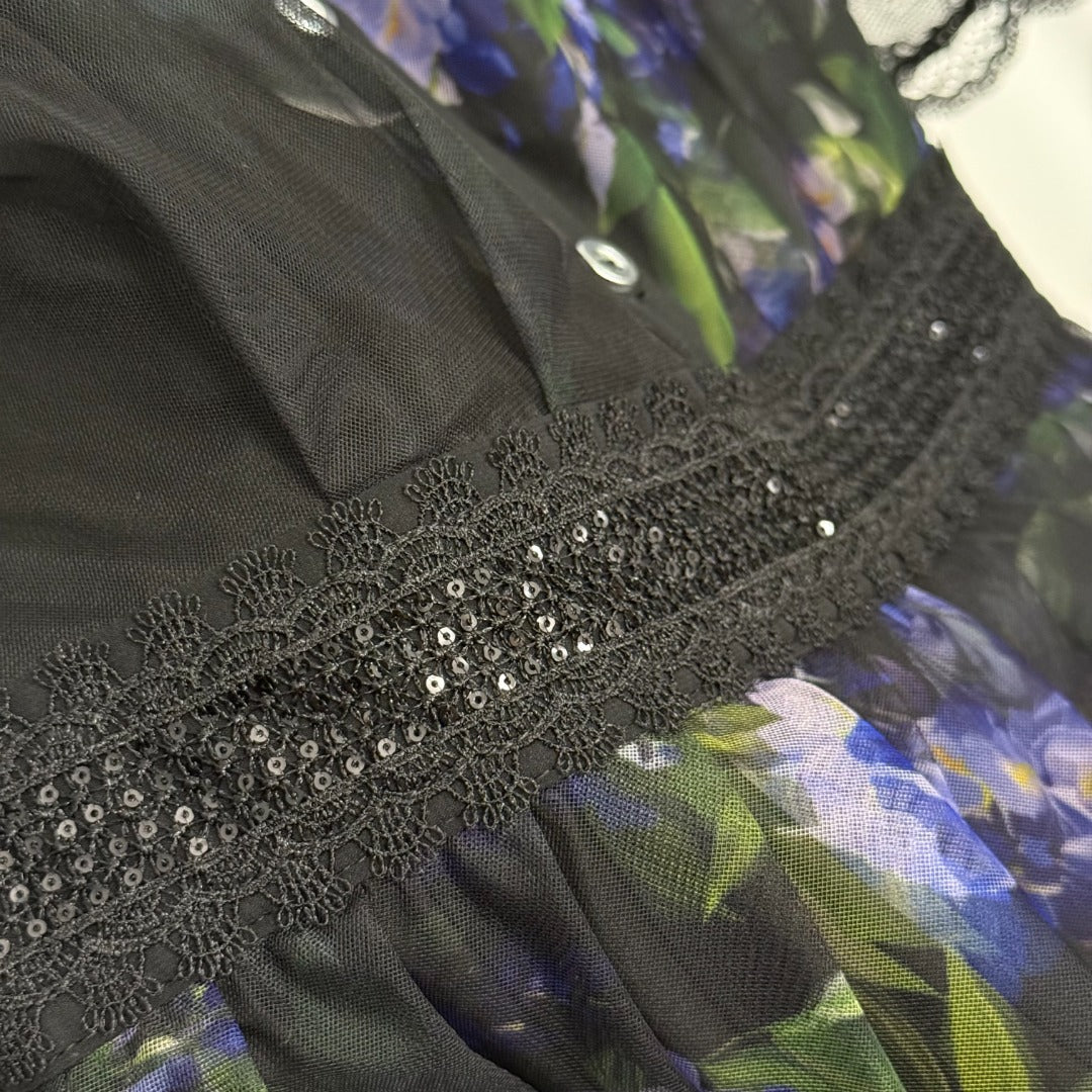 25 new print sequin lace dress