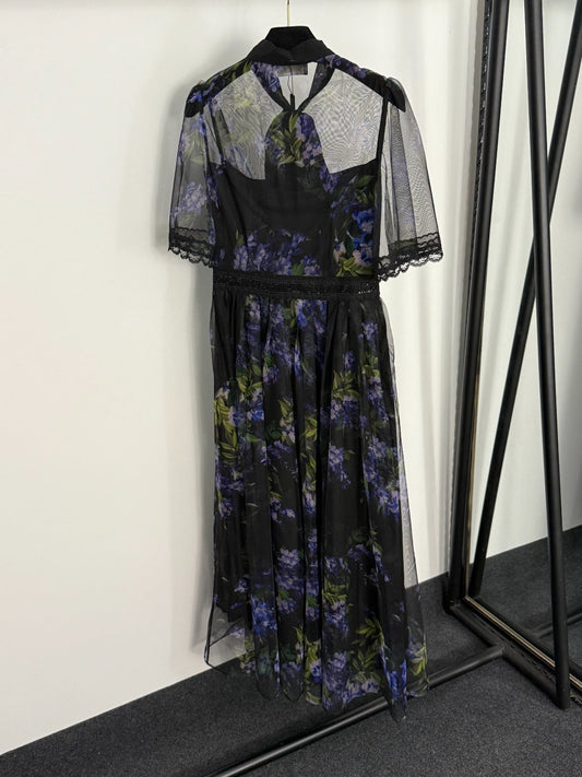 25 new print sequin lace dress