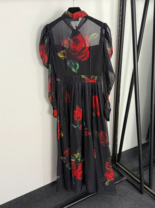 25 new print bow bubble dress
