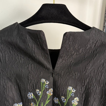 25 new sequined flower jacquard dress