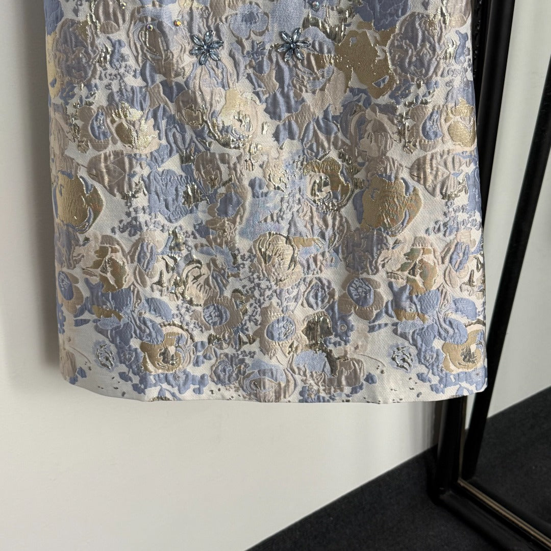 25 new diamond silk jacquard dress