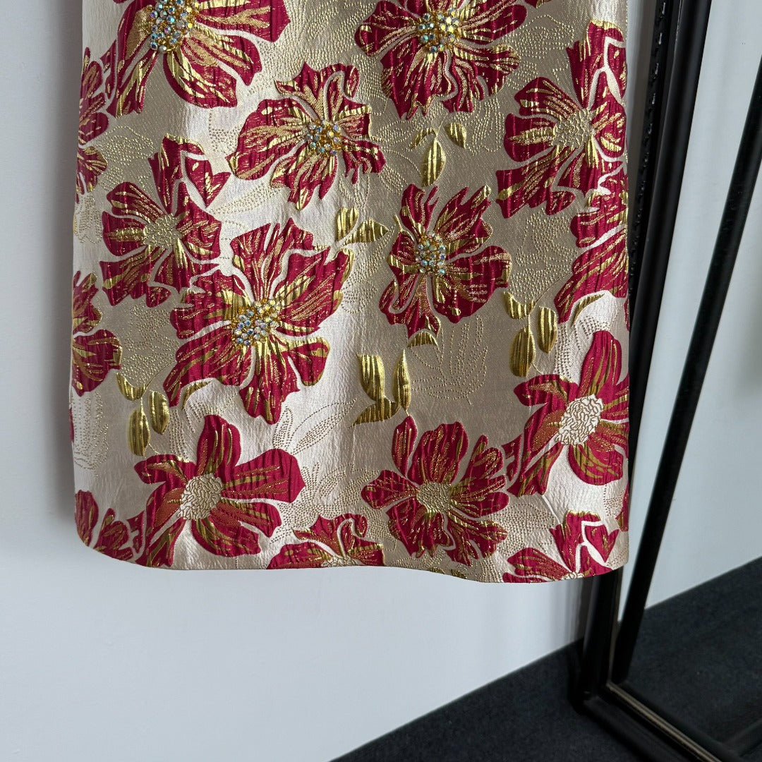 25 New Bright Silk Jacquard Dress
