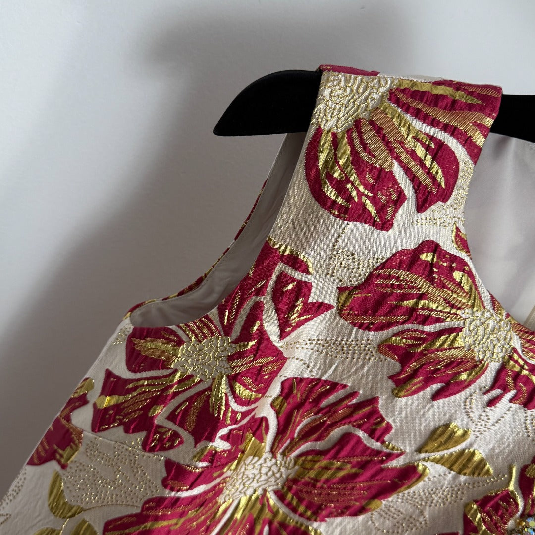 25 New Bright Silk Jacquard Dress