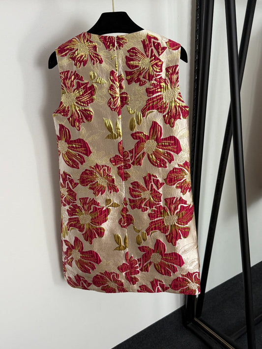 25 New Bright Silk Jacquard Dress