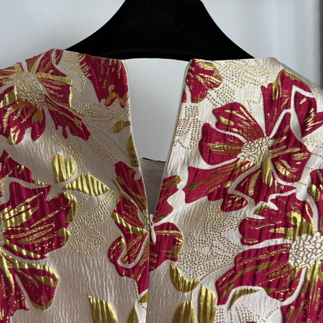 25 New Bright Silk Jacquard Dress