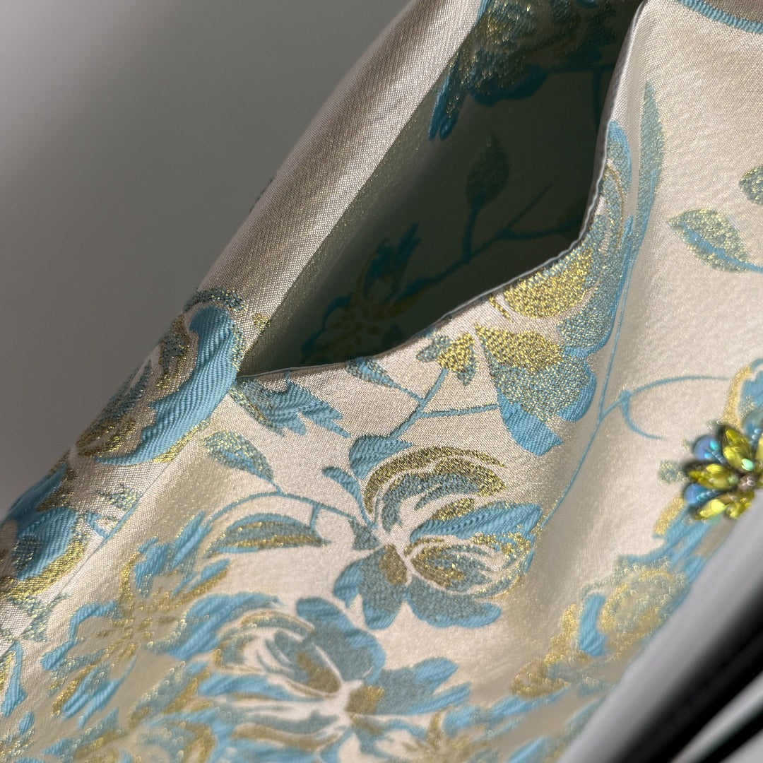 25 new diamond beaded silk jacquard dress