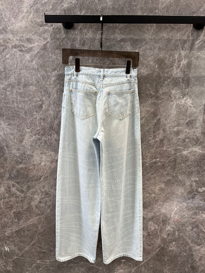 25 new pearl print logo wide-leg jeans