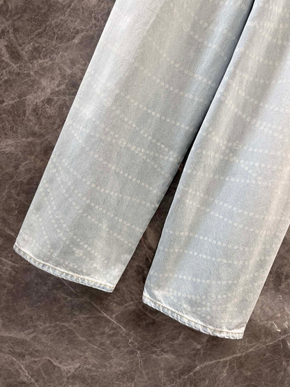 25 new pearl print logo wide-leg jeans
