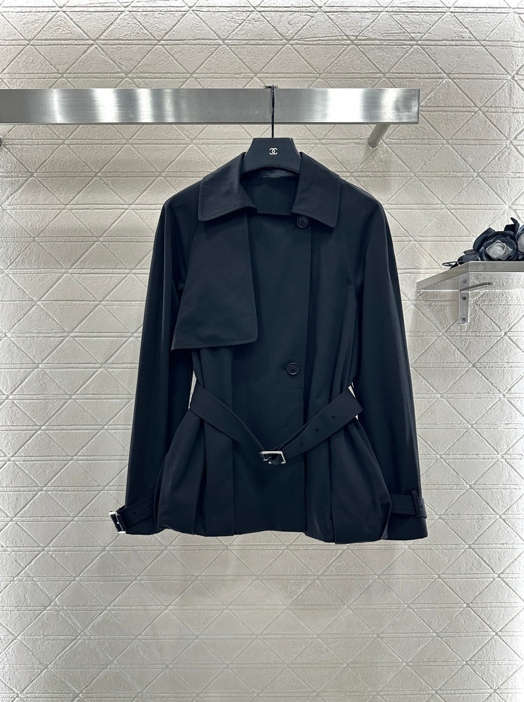 25fw new belted shawl windbreaker jacket