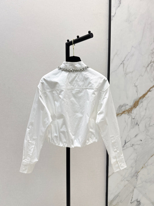 25fw new rhinestone short shirt