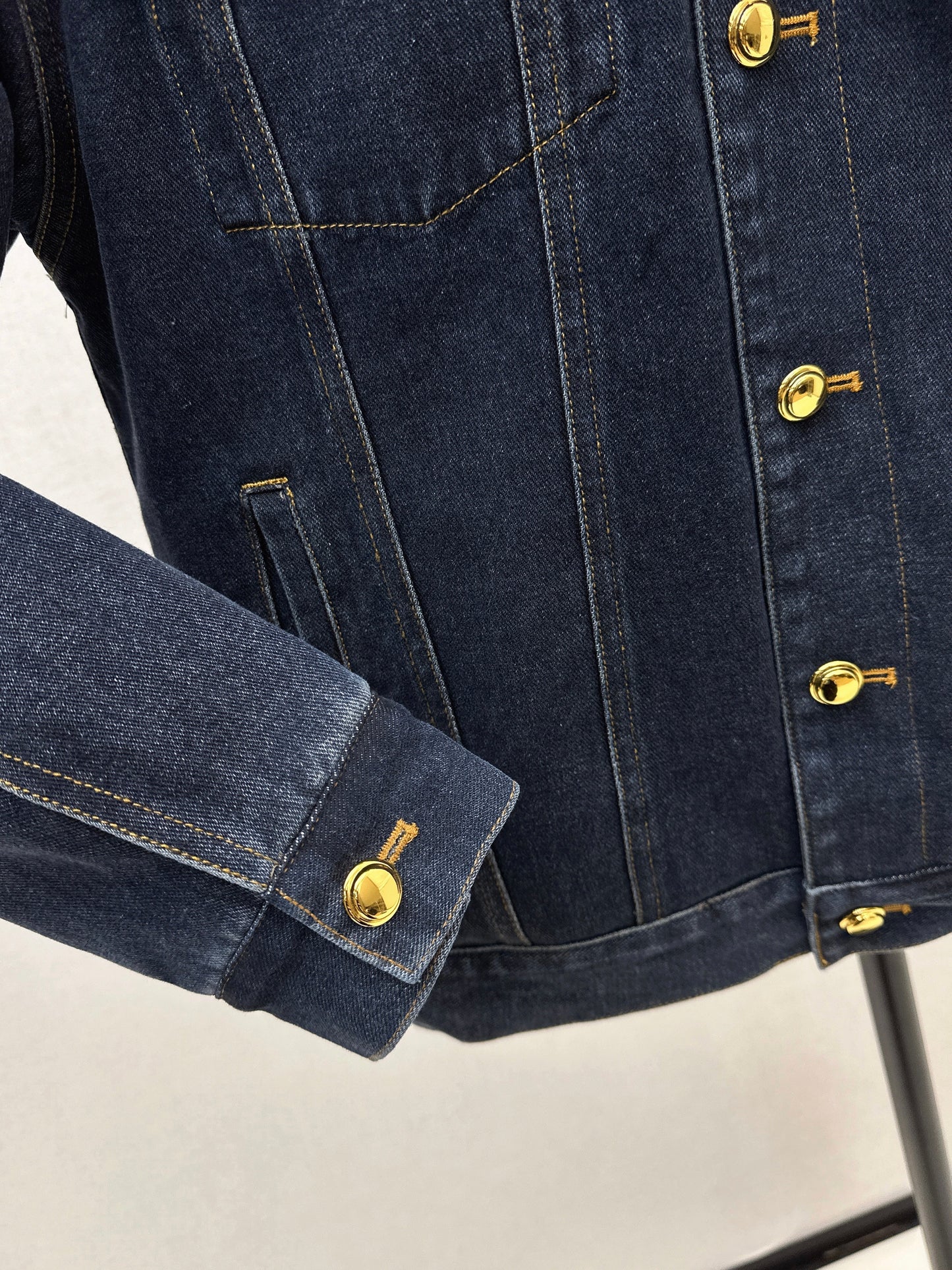 25fw new contrast color lapel denim cotton jacket