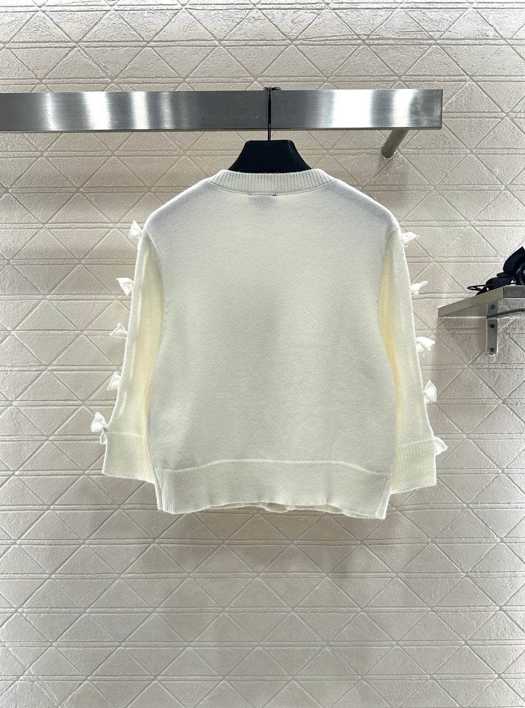 25 Bow decoration cashmere knitted cardigan
