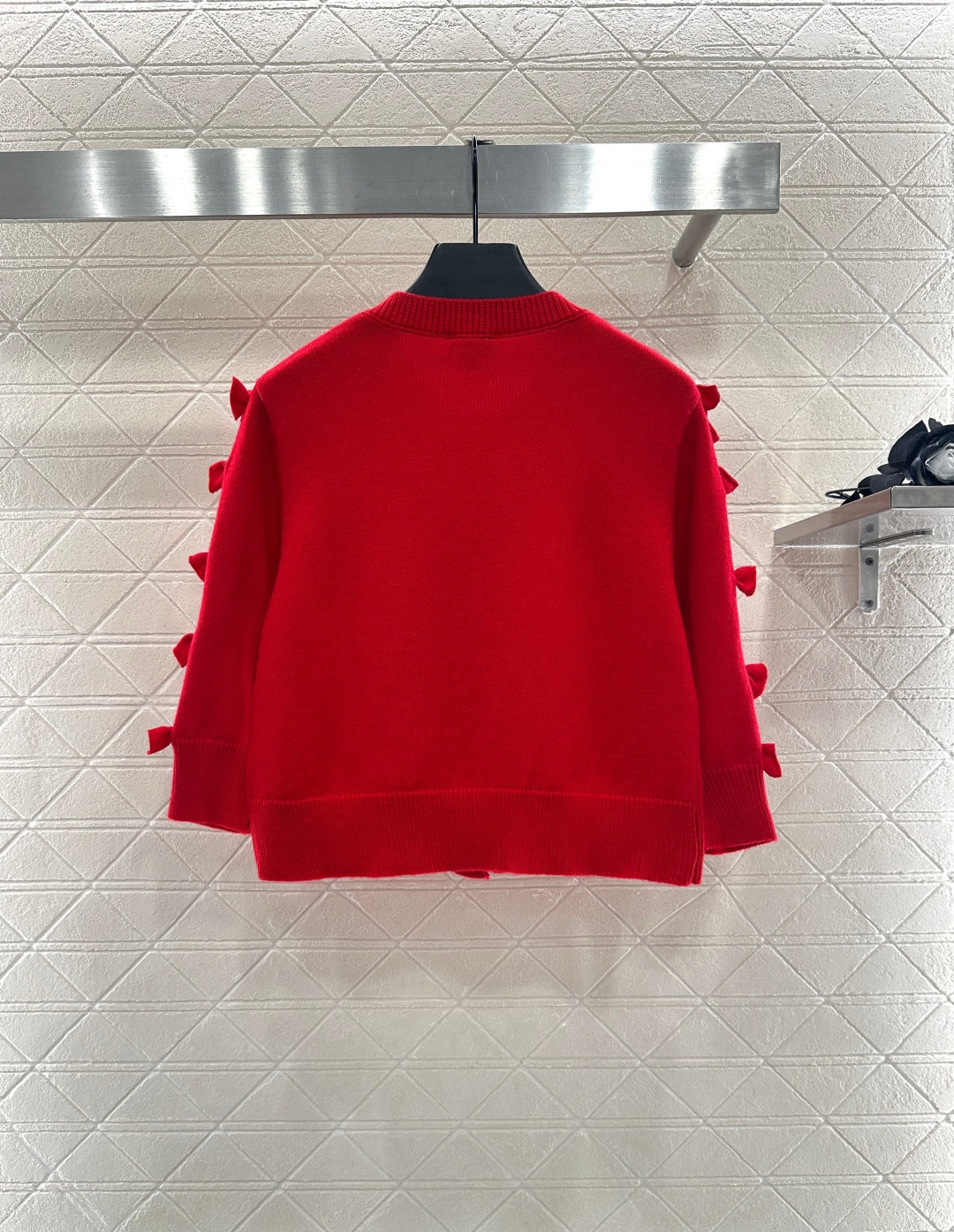 25 Bow decoration cashmere knitted cardigan