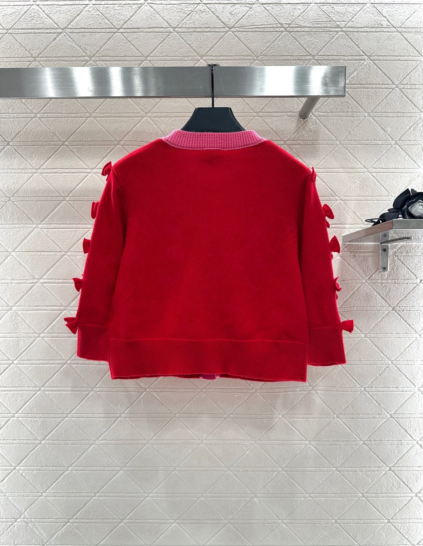 25 Bow decoration cashmere knitted cardigan