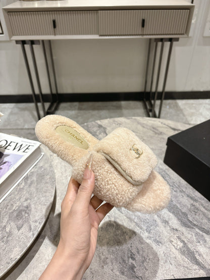 25fw new pocket woolen slippers